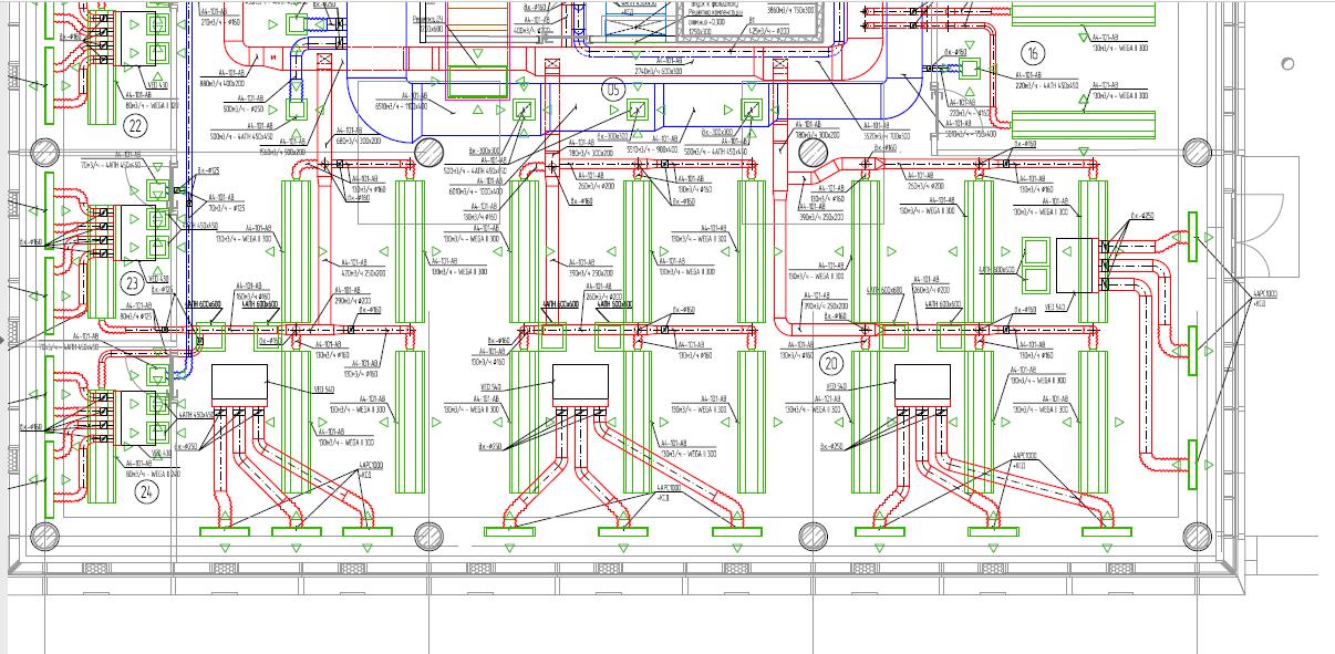 Design drawings air-conditioning system Business Center 